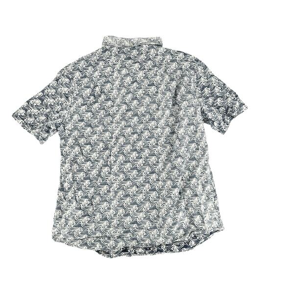 Reyn Spooner Kloth Hawaiian Aloha Floral Blue and White 2XL Button Down Shirt - Picture 3 of 7